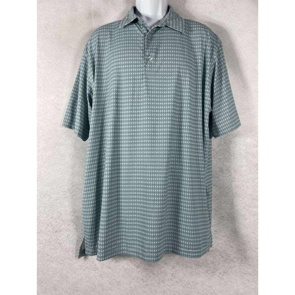 Genteal Polo Shirt Mens XXL Green Brrr Short Sleeve Printed Triple Chill EUC